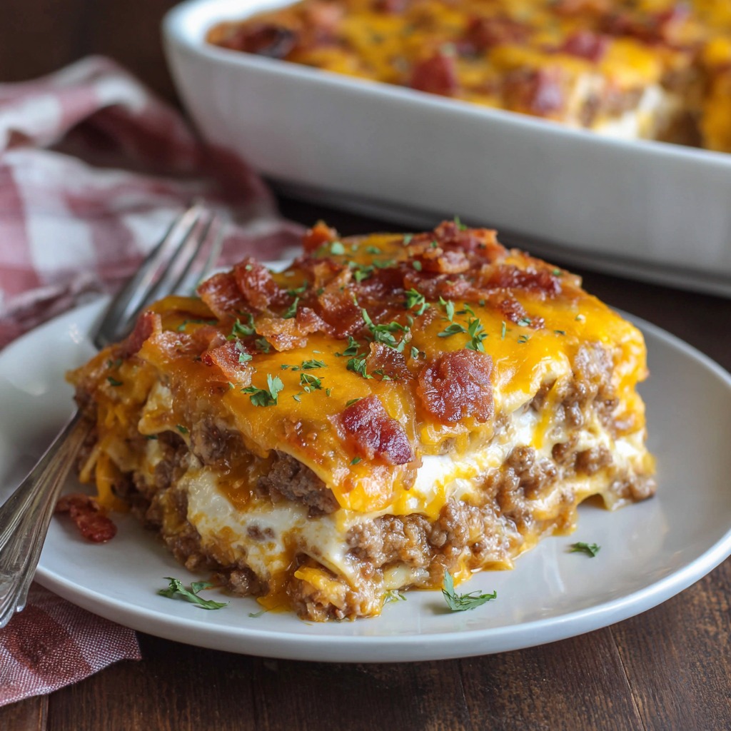 bacon cheeseburger lasagna recipe