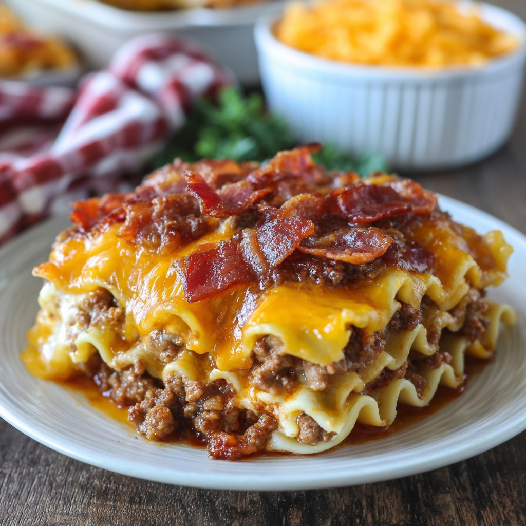 bacon cheeseburger lasagna recipe