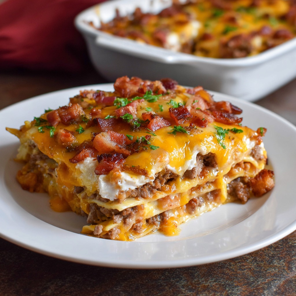 bacon cheeseburger lasagna recipe