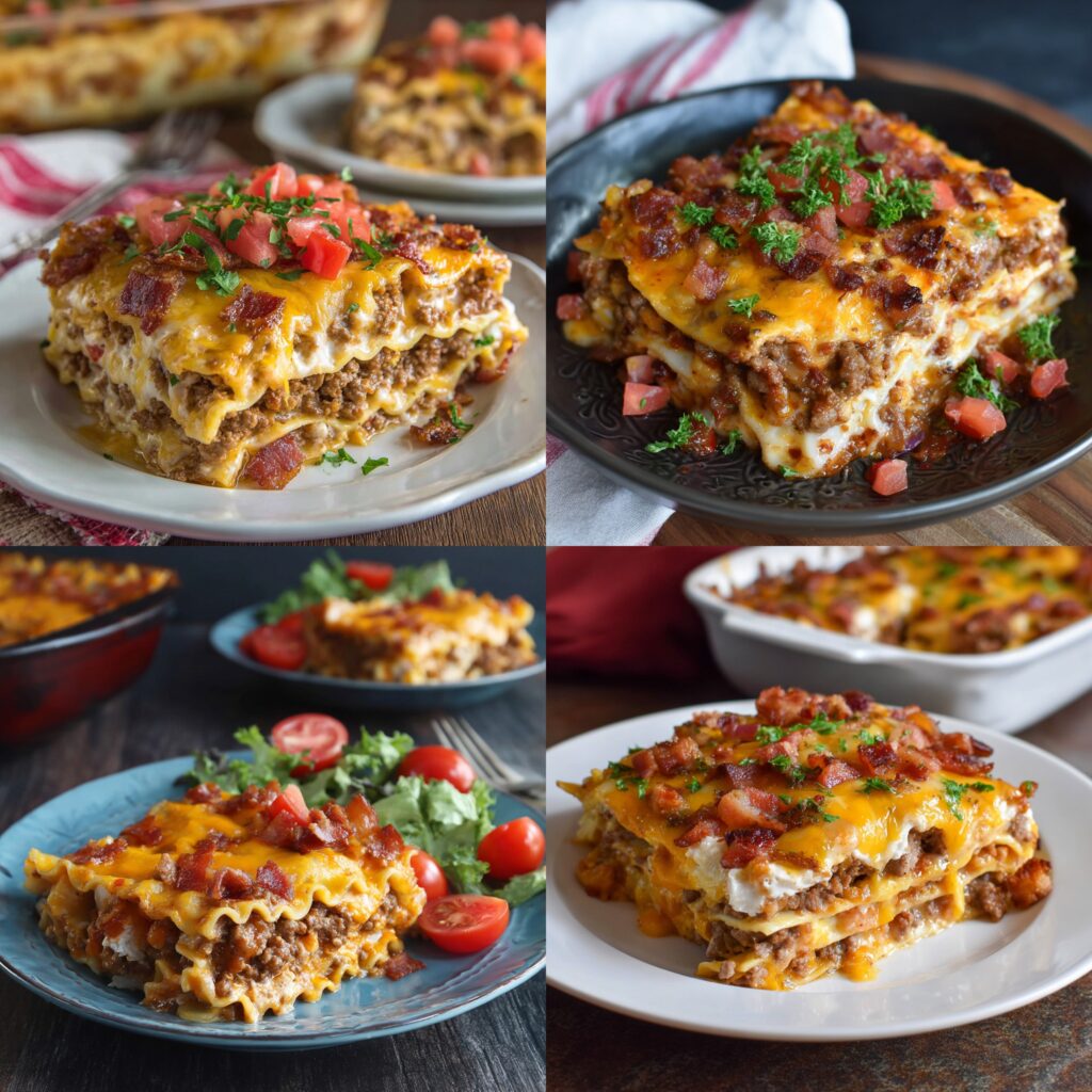bacon cheeseburger lasagna recipe