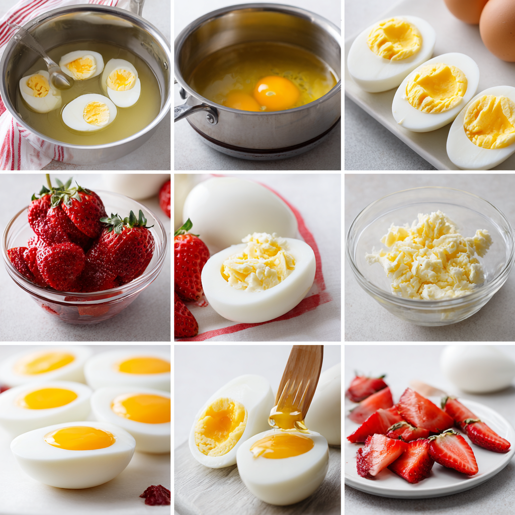 strawberry devilled eggs​