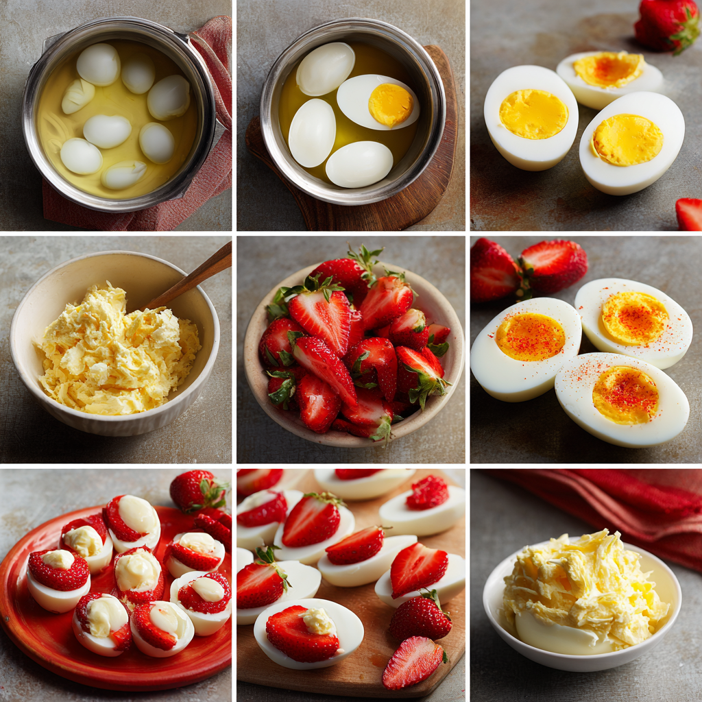 strawberry devilled eggs​