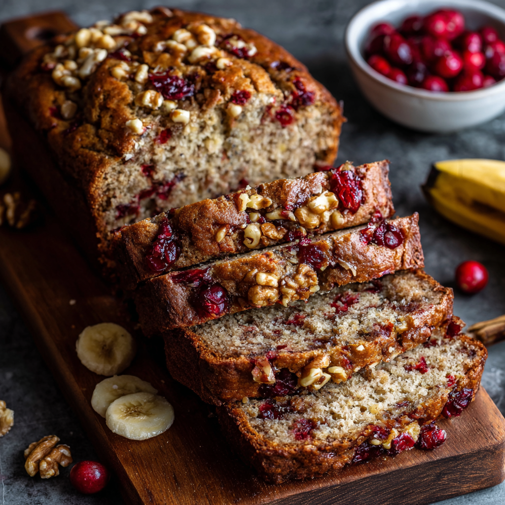 Cranberry Banana Nut Bread Recipe​