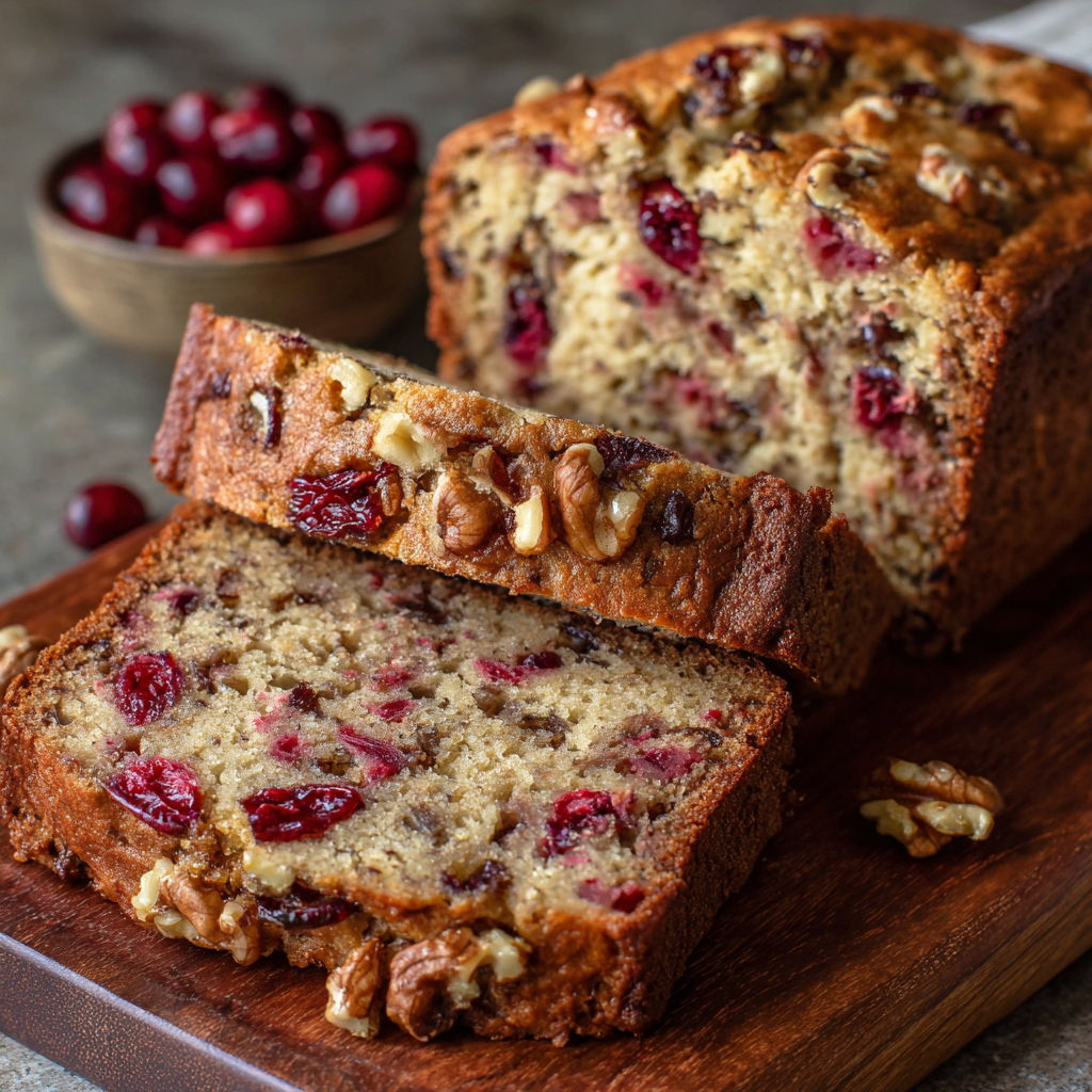 Cranberry Banana Nut Bread Recipe​