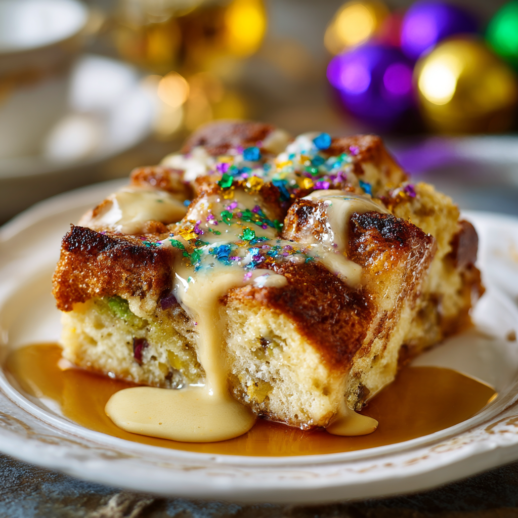 King Cake Bread Pudding Recipe