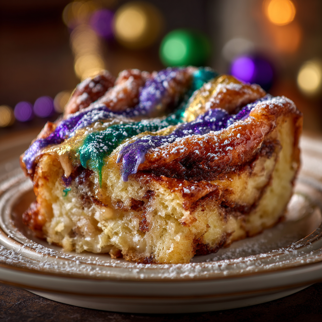 King Cake Bread Pudding Recipe