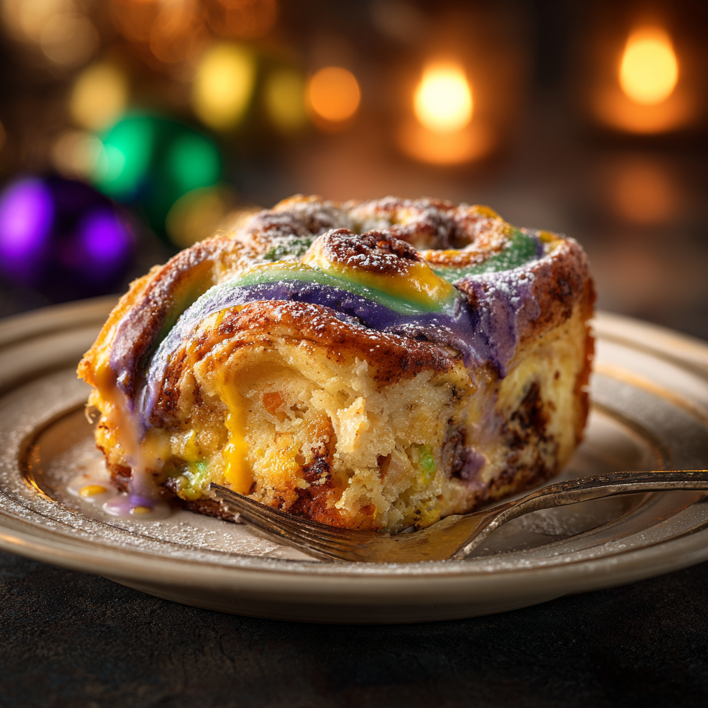 King Cake Bread Pudding Recipe