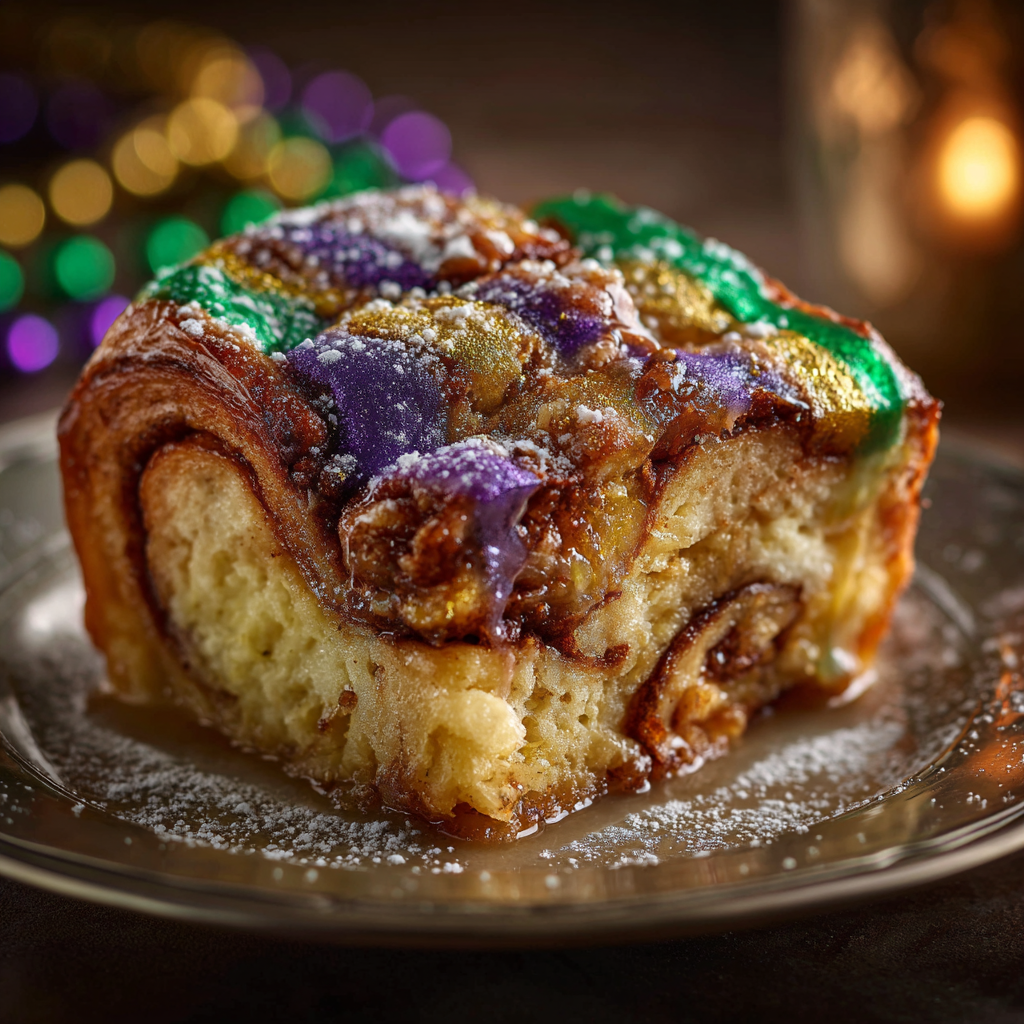 King Cake Bread Pudding Recipe