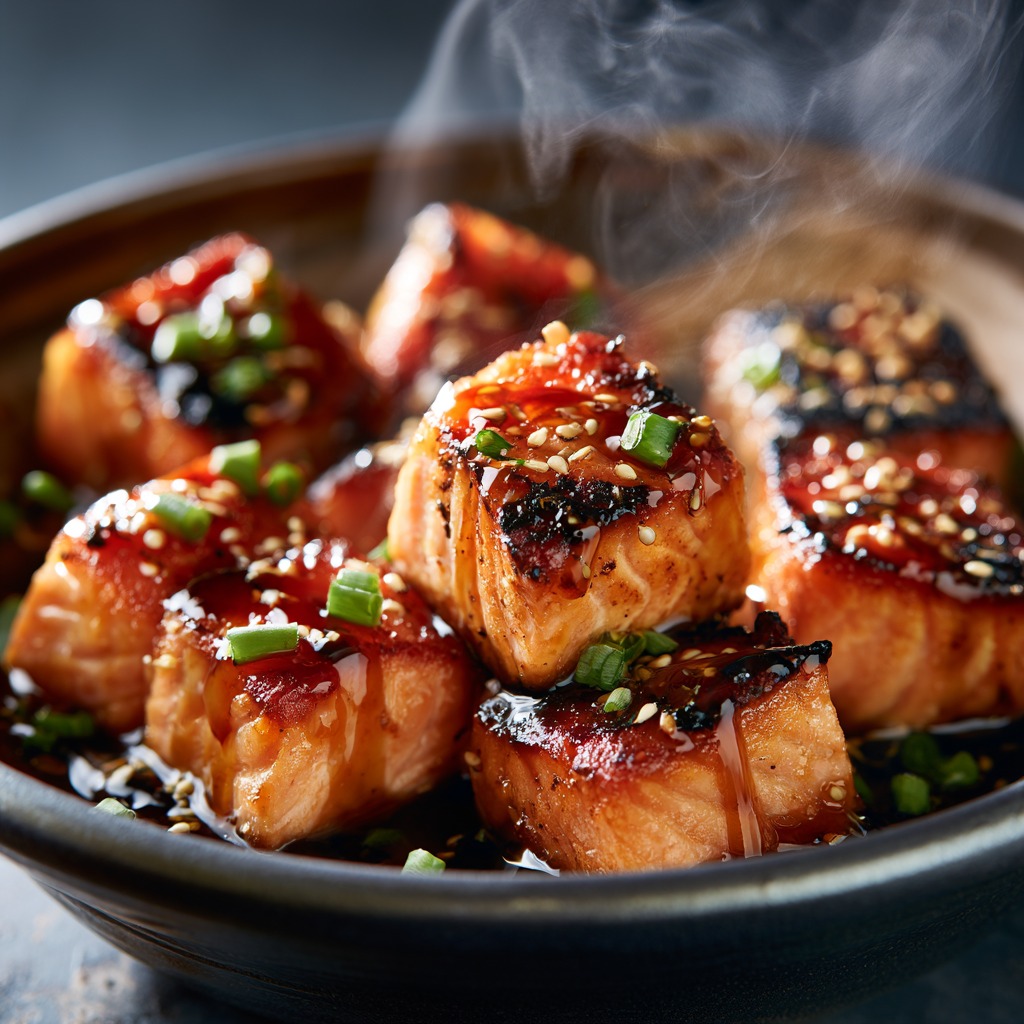 Hot Honey Salmon Bites Recipe