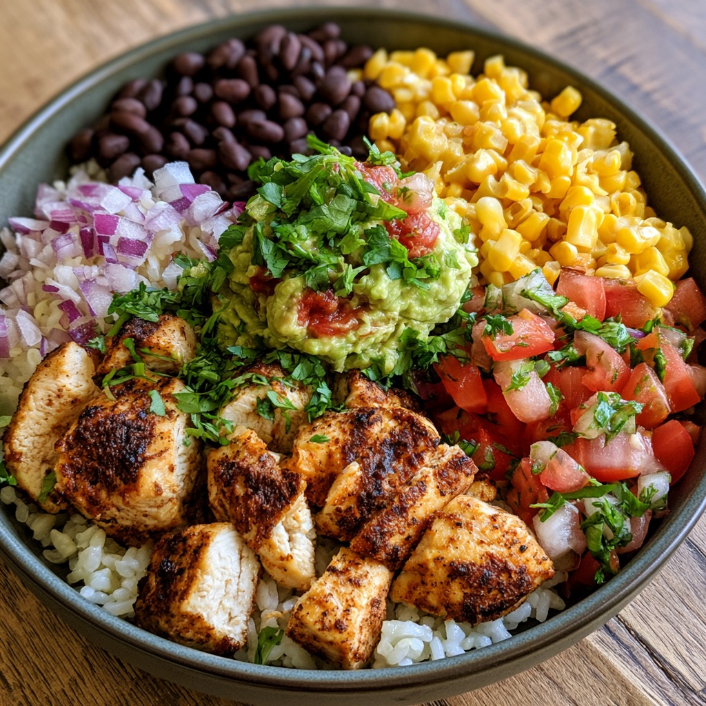 High Protein Chicken Burrito Bowl Recipe