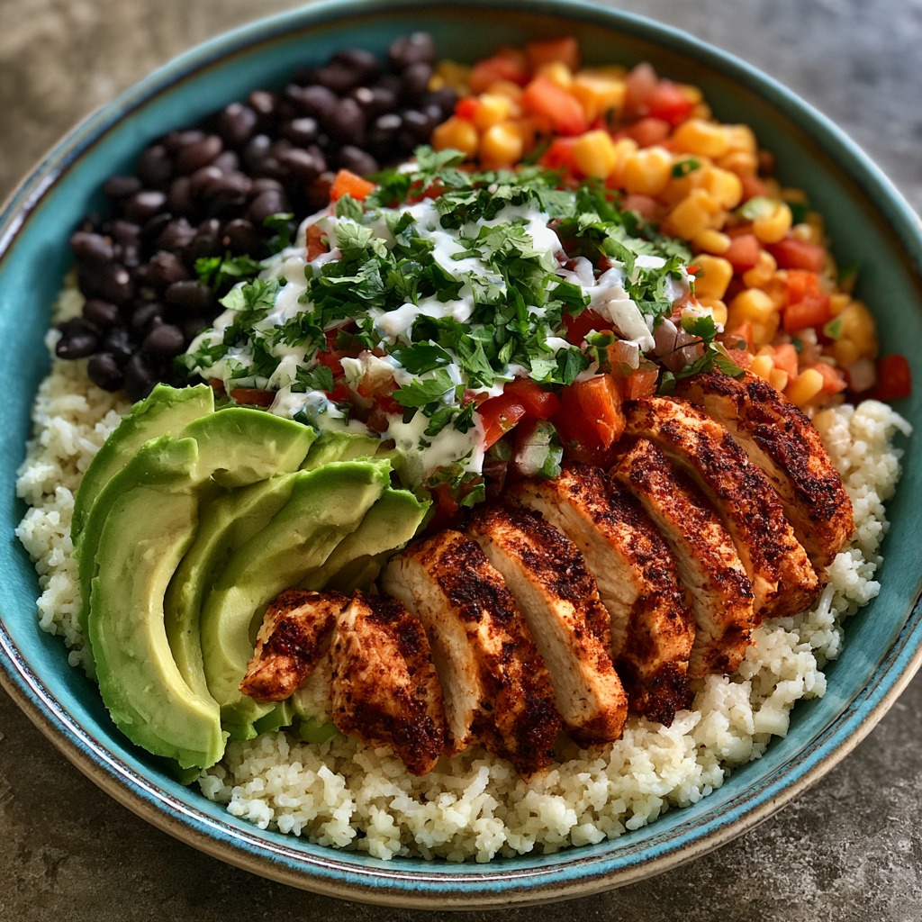 High Protein Chicken Burrito Bowl Recipe