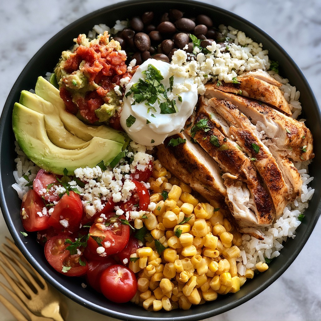 High Protein Chicken Burrito Bowl Recipe