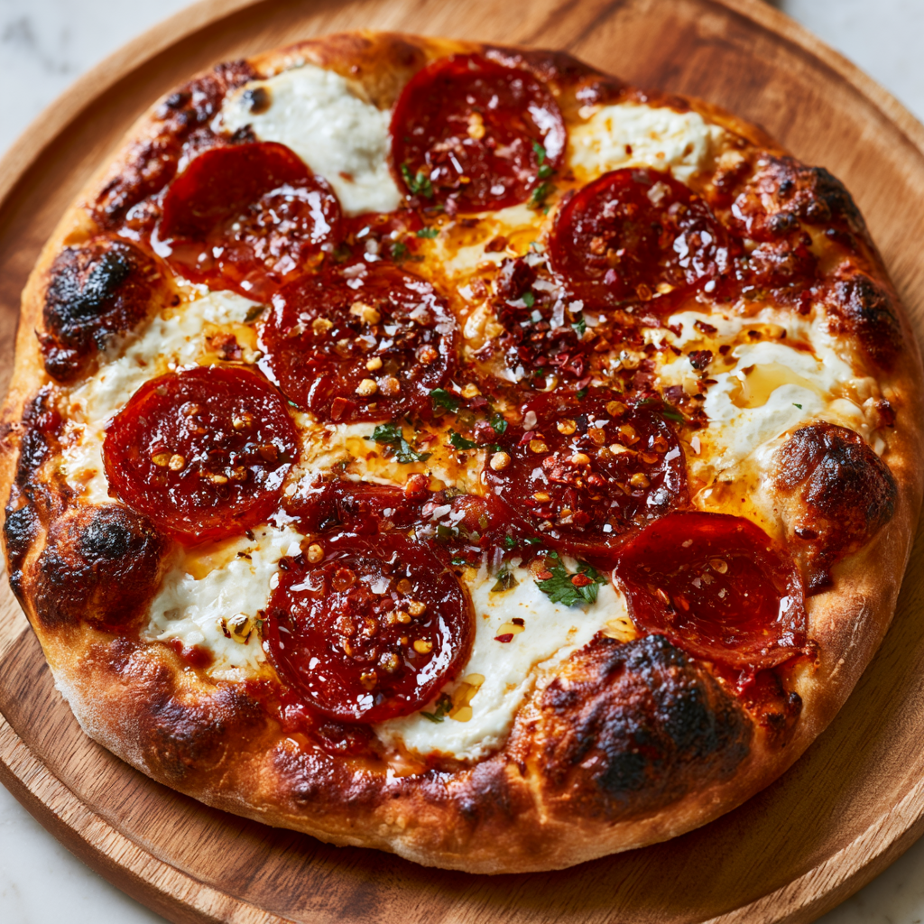 Hot Honey Pepperoni Pizza Recipe