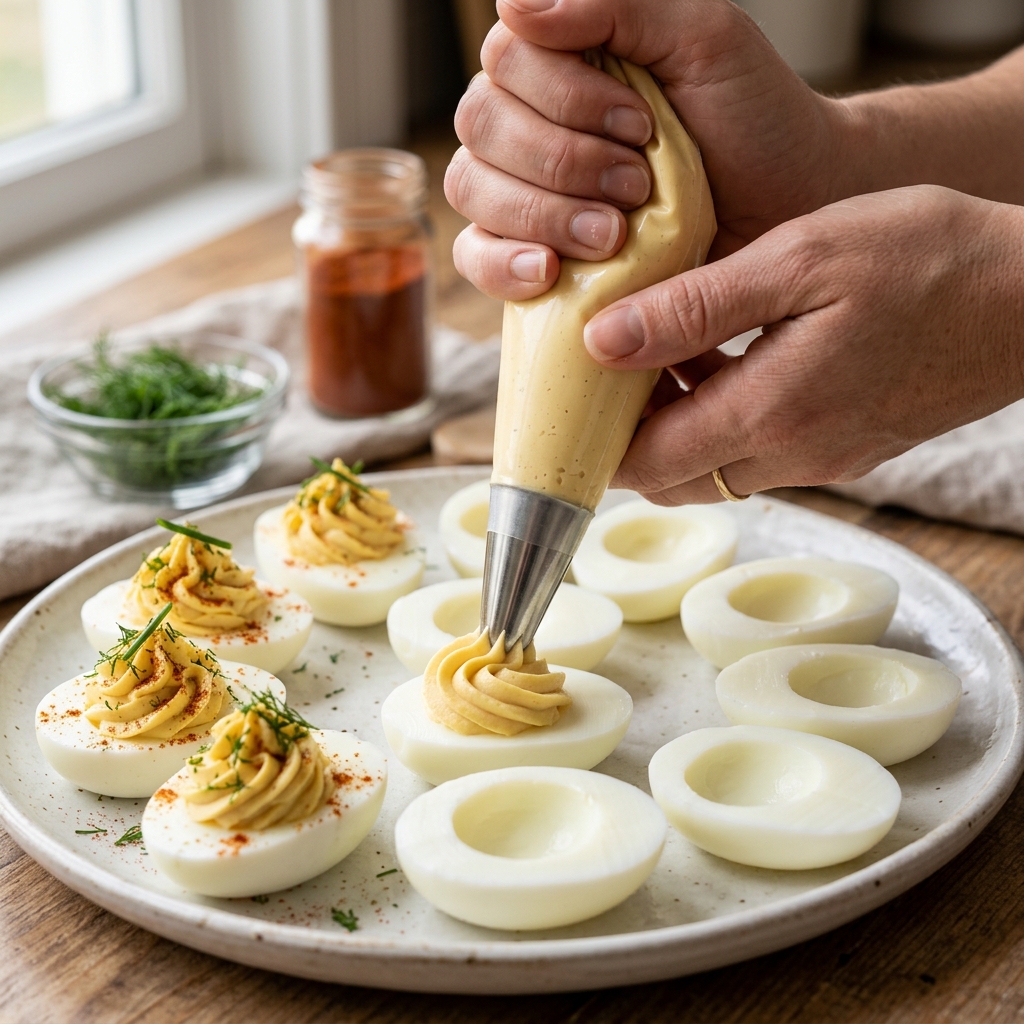Create the Creamy Gluten Free Deviled Eggs Filling