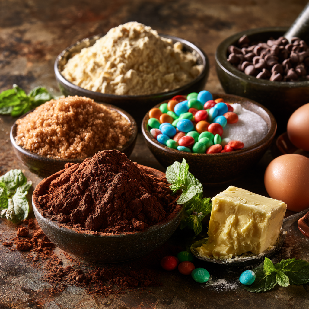 Ingredients For M&M Mint Cookies