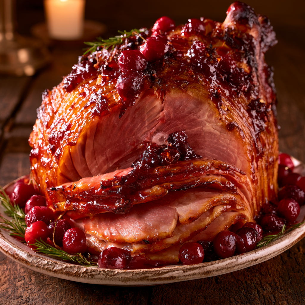 Cherry Bourbon Glazed Ham Recipe
