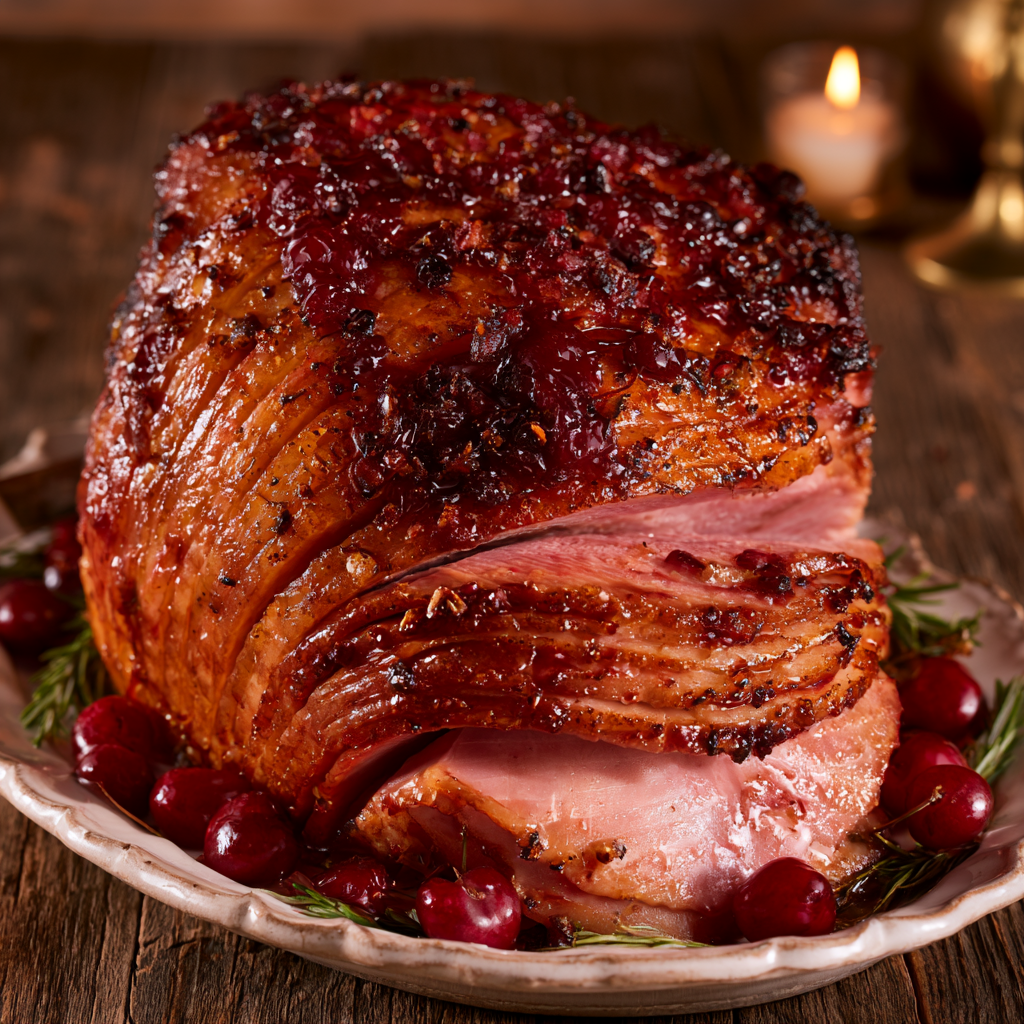Cherry Bourbon Glazed Ham Recipe