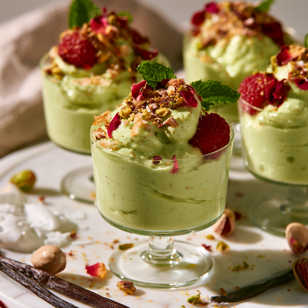 vegan pistachio cream dessert