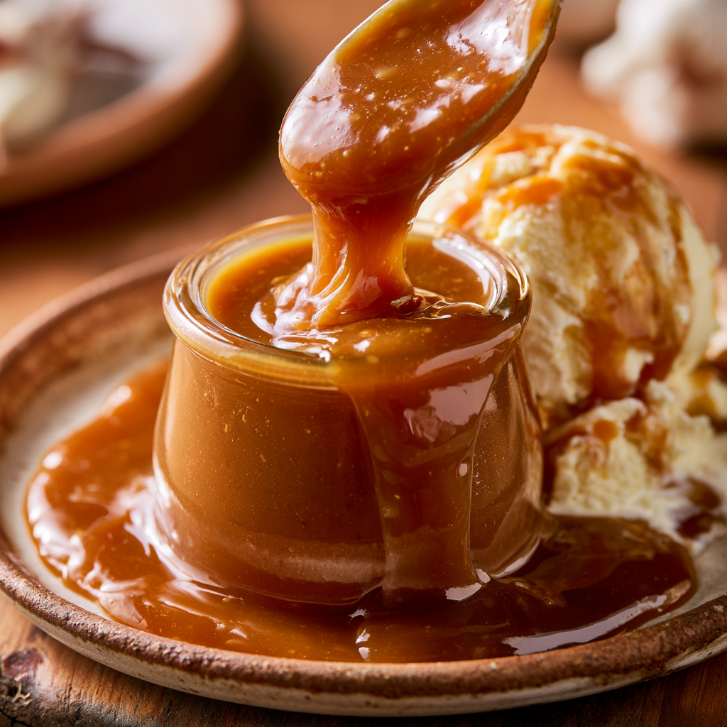 Creamy goat milk caramel recipe with smooth dulce de leche style caramel sauce
