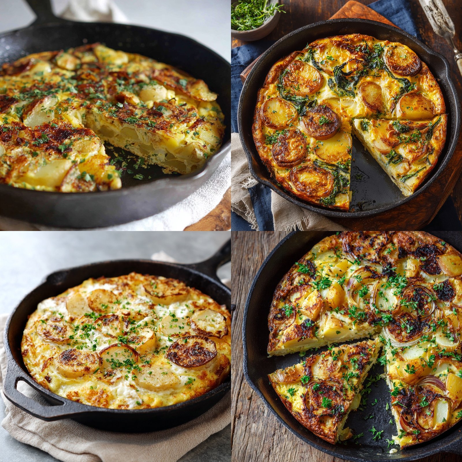 Slice of turnip and potato frittata with melted cheese