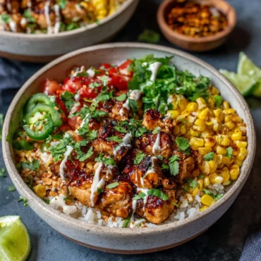 Street Corn Chicken Rice Bowls