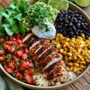 High Protein Chicken Burrito Bowl Recipe