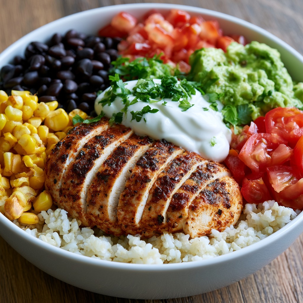 High Protein Chicken Burrito Bowl Recipe