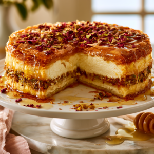 Honey Pistachio Baklava Cheesecake​