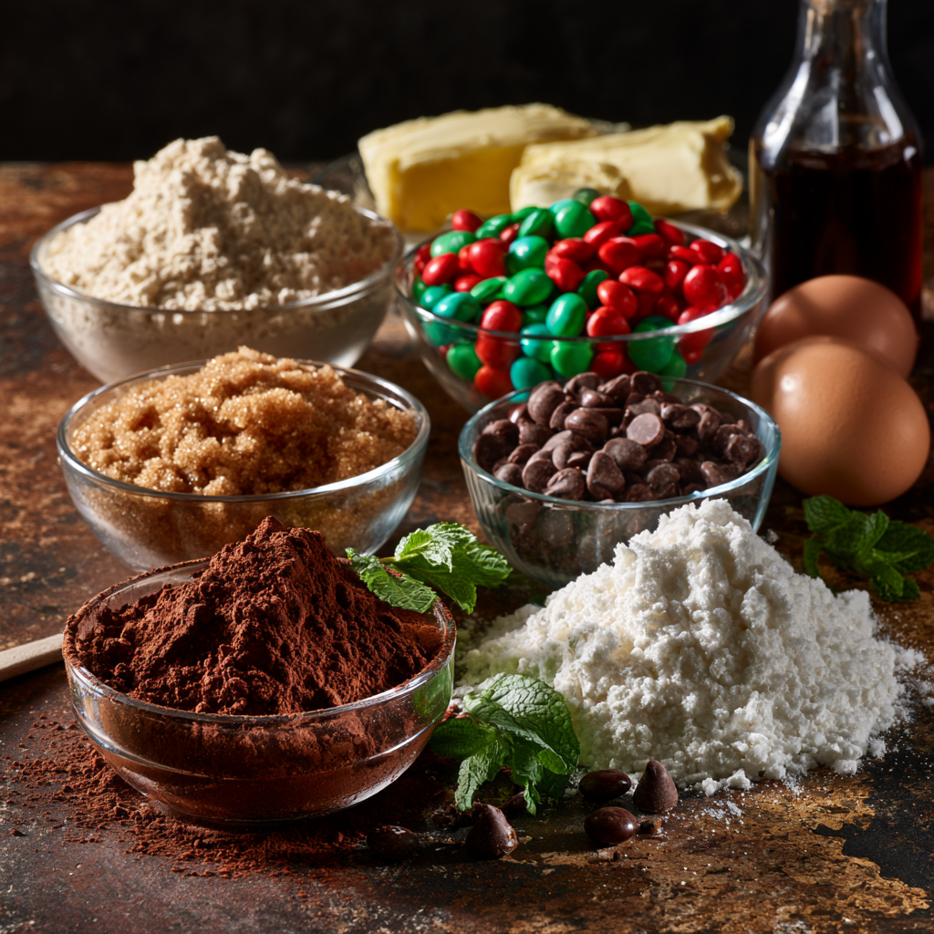 Ingredients For M&M Mint Cookies