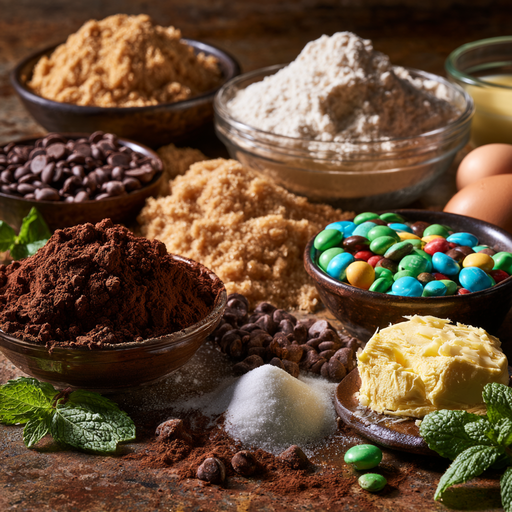 Ingredients For M&M Mint Cookies