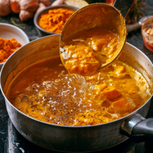 Golden paste recipe ingredients including turmeric powder, black pepper, coconut oil, and water