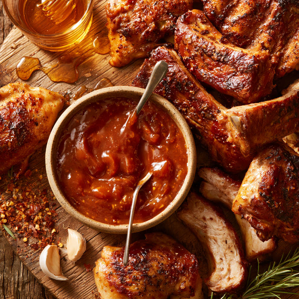 Honey Bourbon BBQ Sauce Recipe