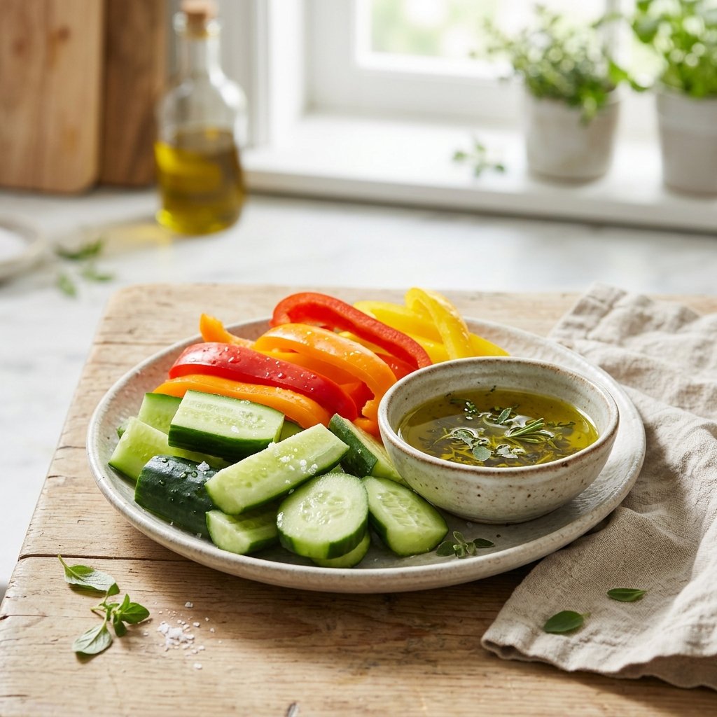 Cucumber and bell pepper snacks