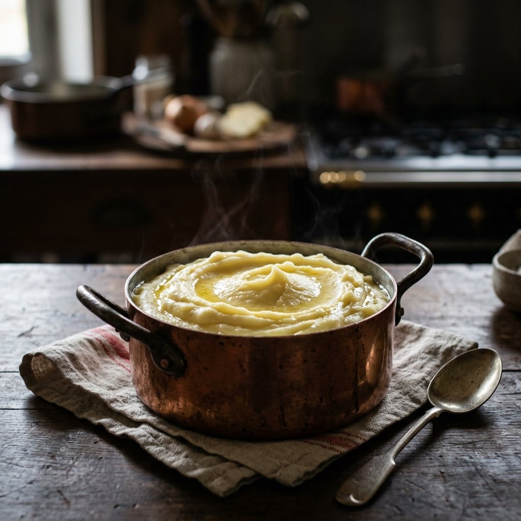French pommes puree served in a dish