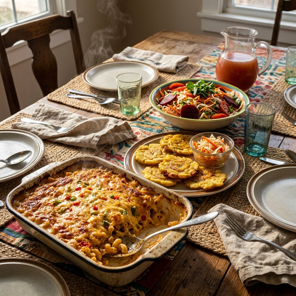 Haitian macaroni and cheese served as a meal