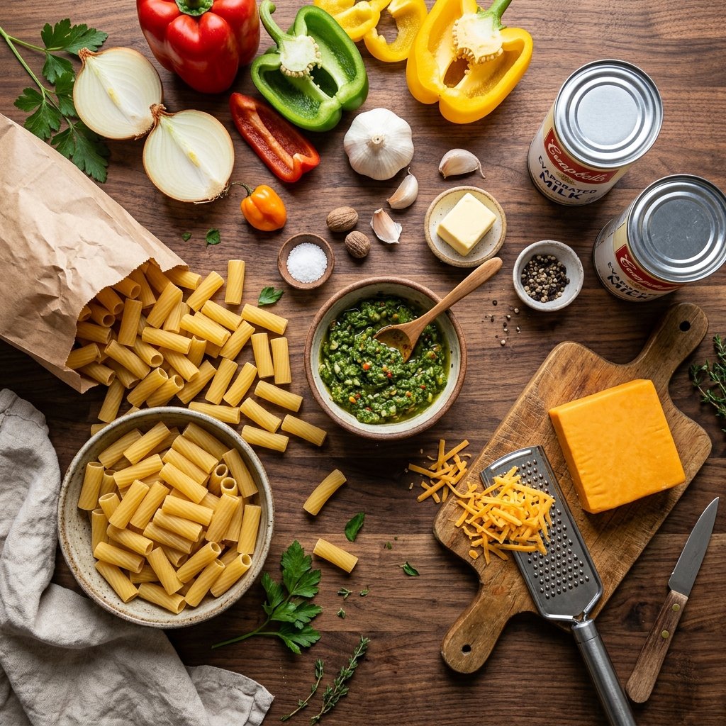 Ingredients for Haitian macaroni and cheese