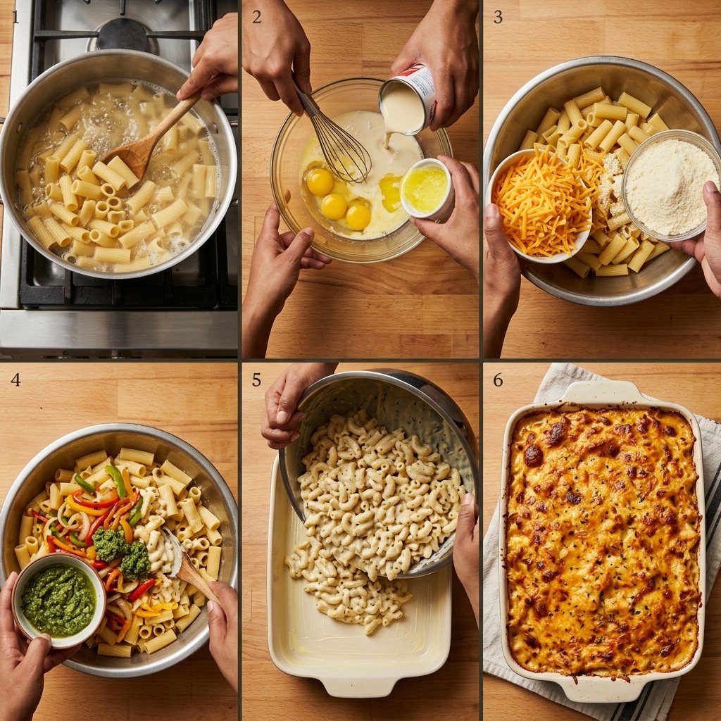 Making Haitian macaroni and cheese