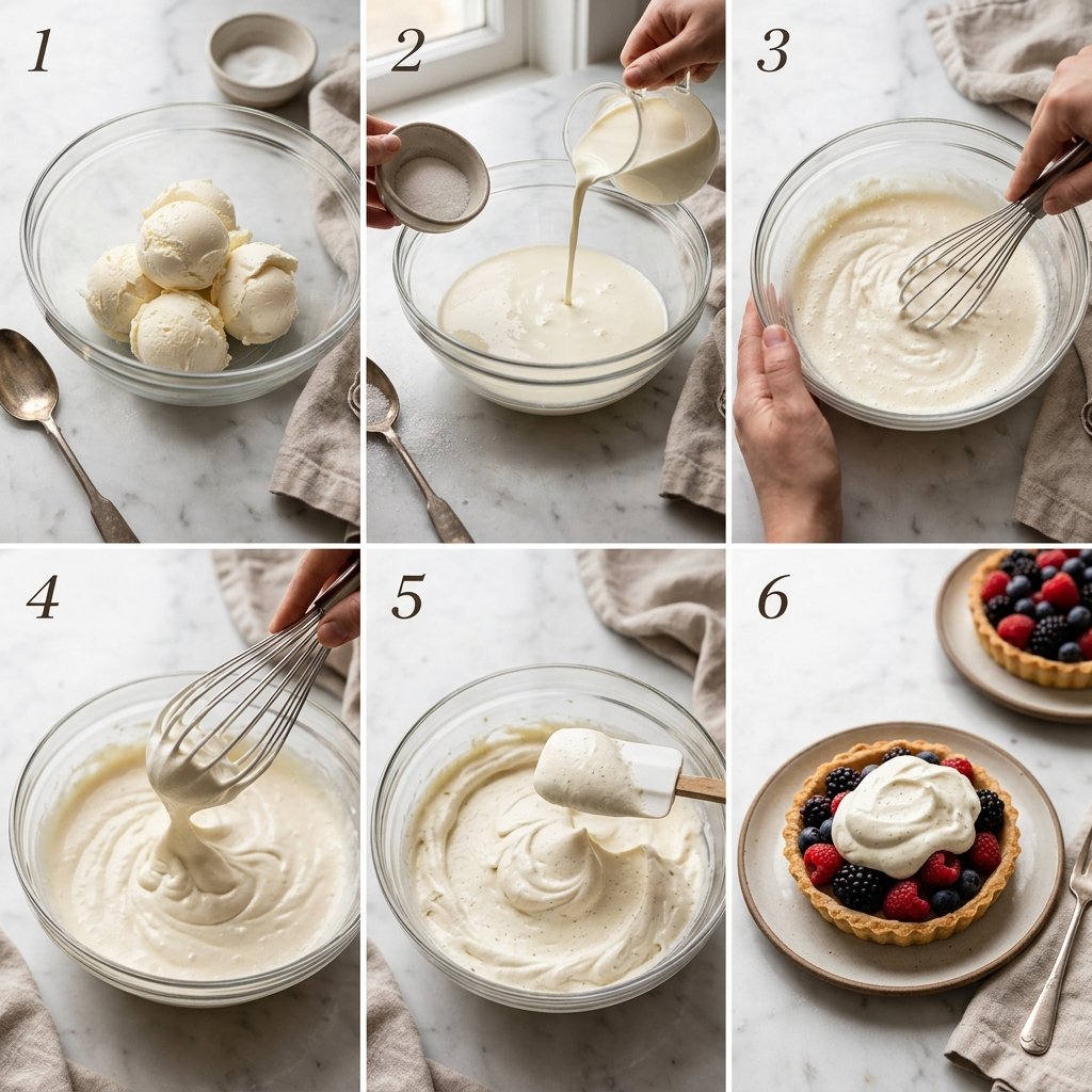 Whipping mascarpone whipped cream until it thickens