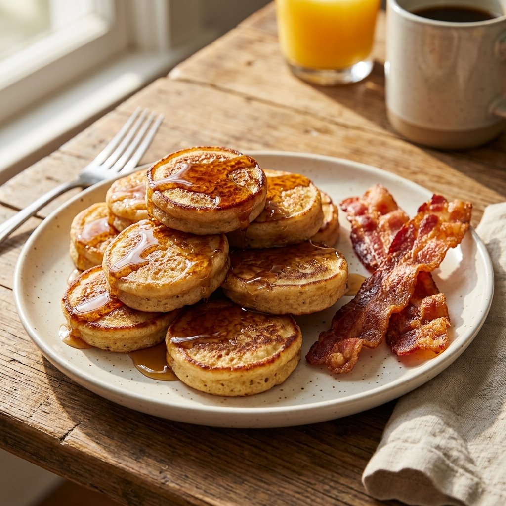 McGriddle bites served with maple syrup for dipping