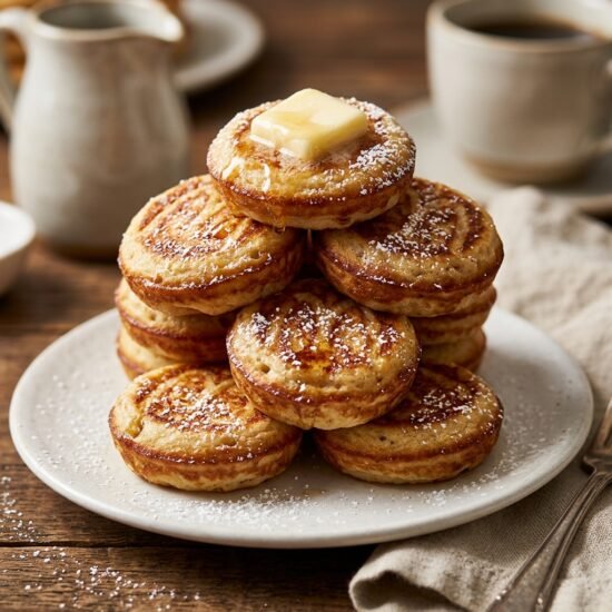 Mini McGriddle bites served on a plate