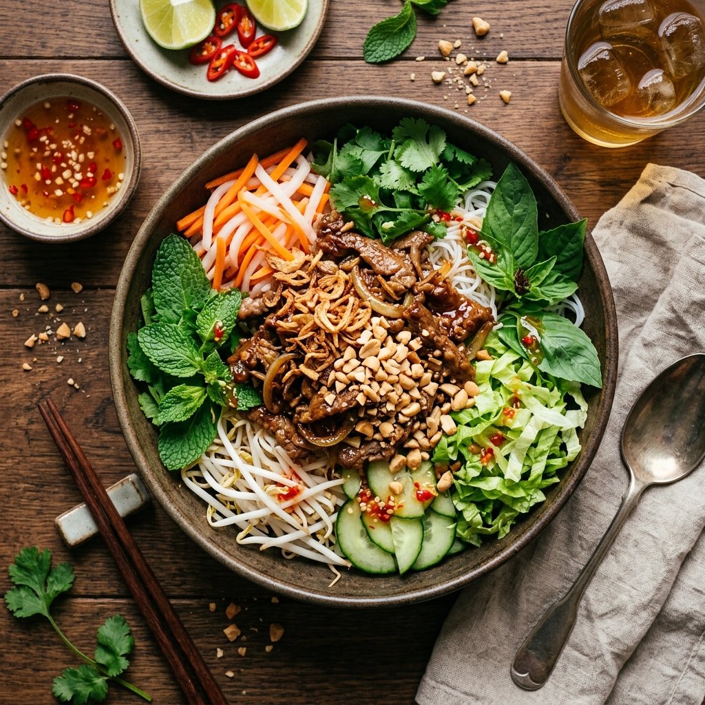 Vietnamese beef noodle salad